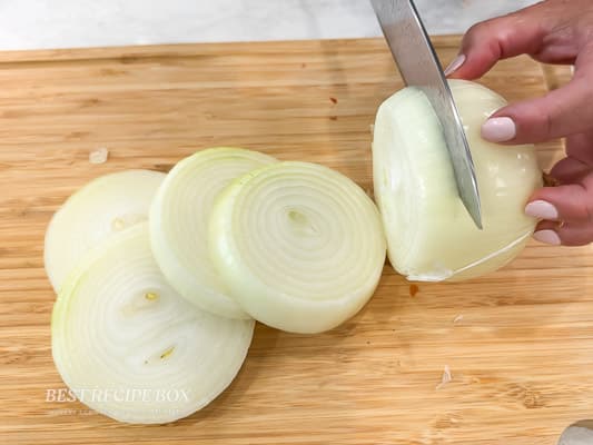 thick sliced onions