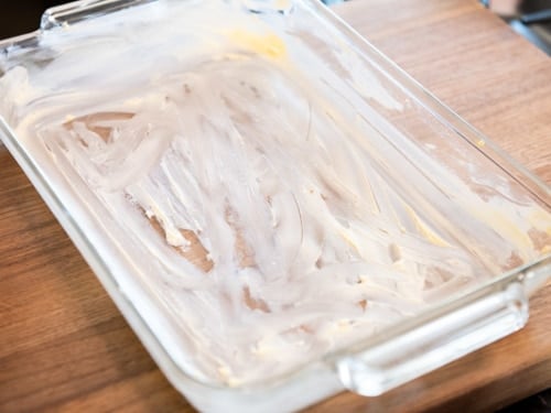 9x13 Baking Dish greased with butter