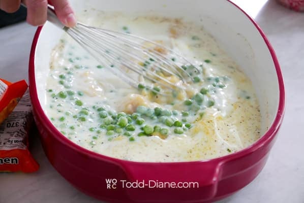 frozen peas in sauce