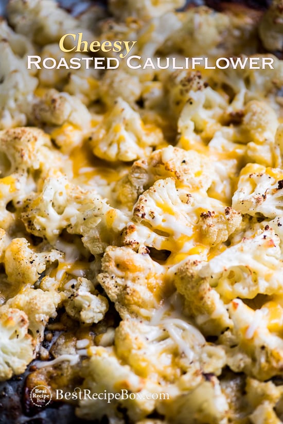 Cheesy Roasted Cauliflower Recipe is Low Carb and Delicious on baking sheet pan