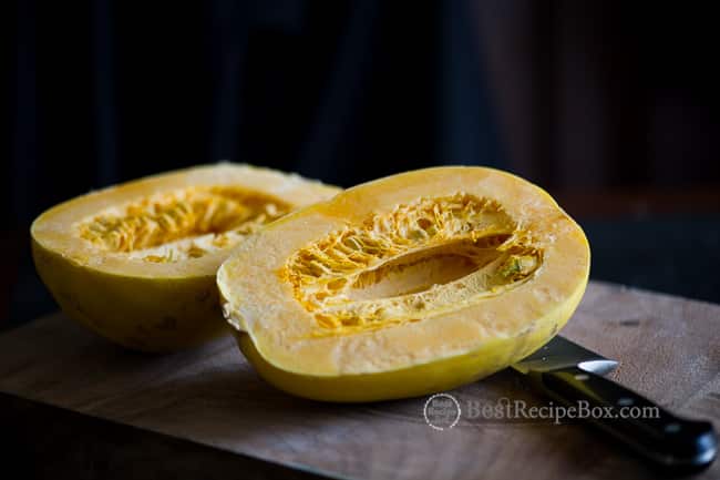 How to Roast Spaghetti Squash- the perfect healthy, low carb and low fat meal! step by step