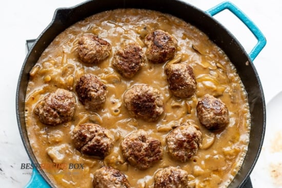 finish cooking meatballs in gravy