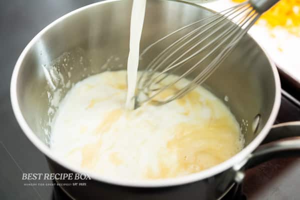 adding milk