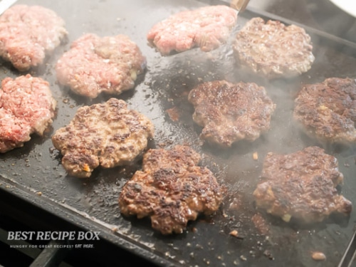 flipping slider patties