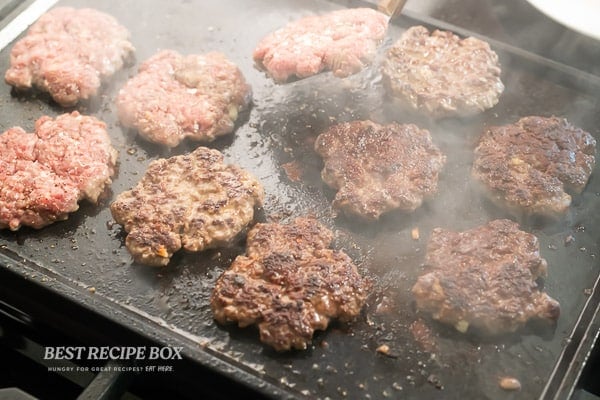 flipping slider patties