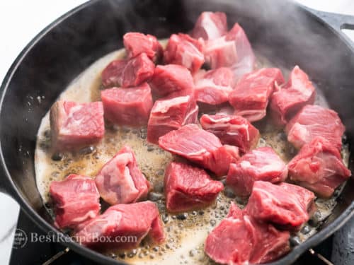 Skillet steak bites recipe | BestRecipeBox.com