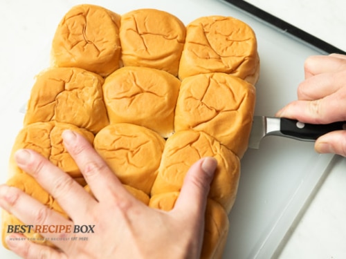 Slicing the slider rolls in half