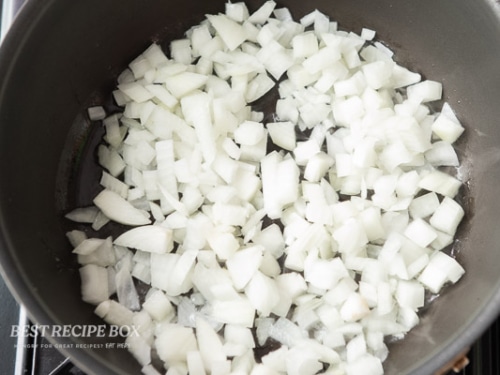 cooking onions in pan